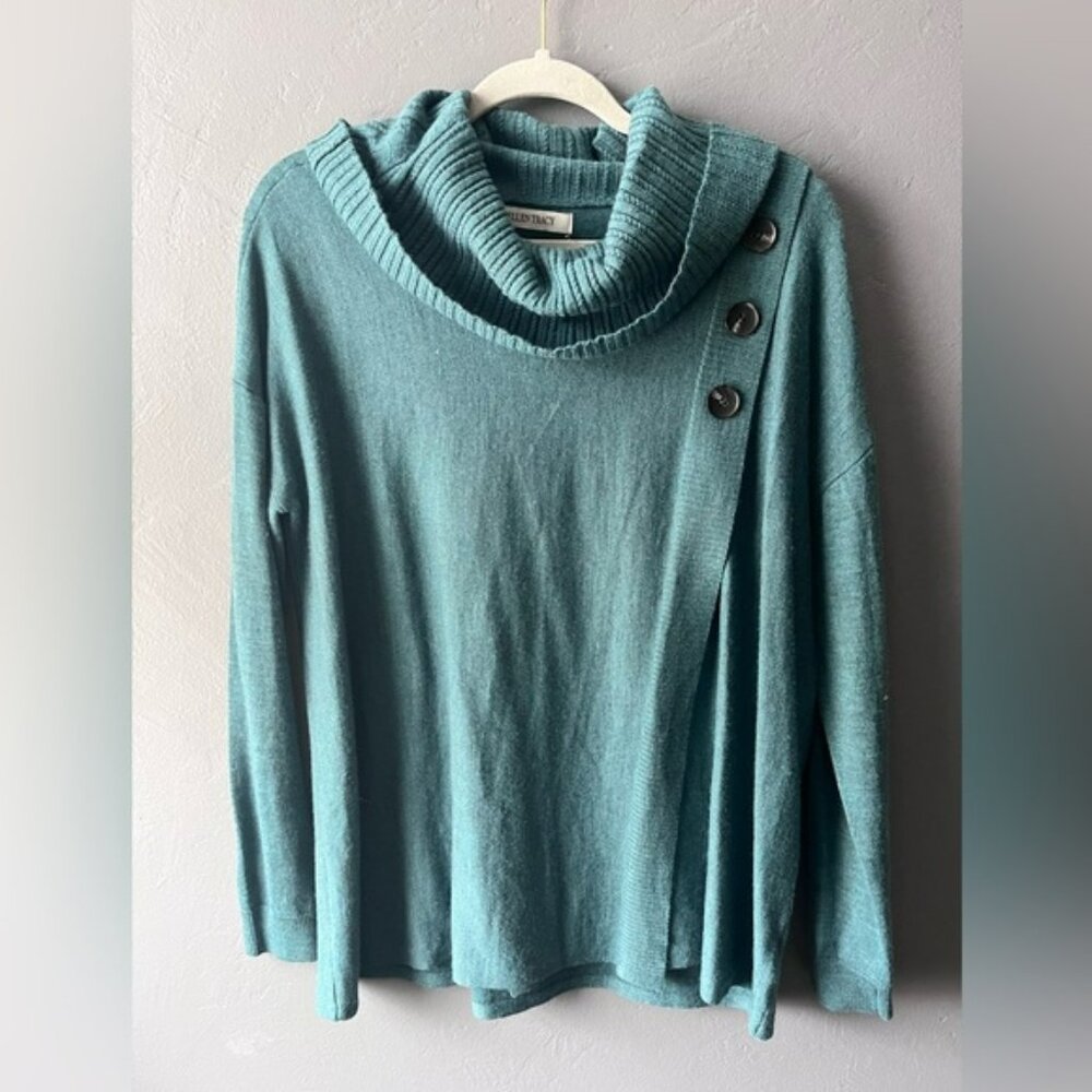 Ellen Tracy 100% Merino Wool Cowl Neck Sweater